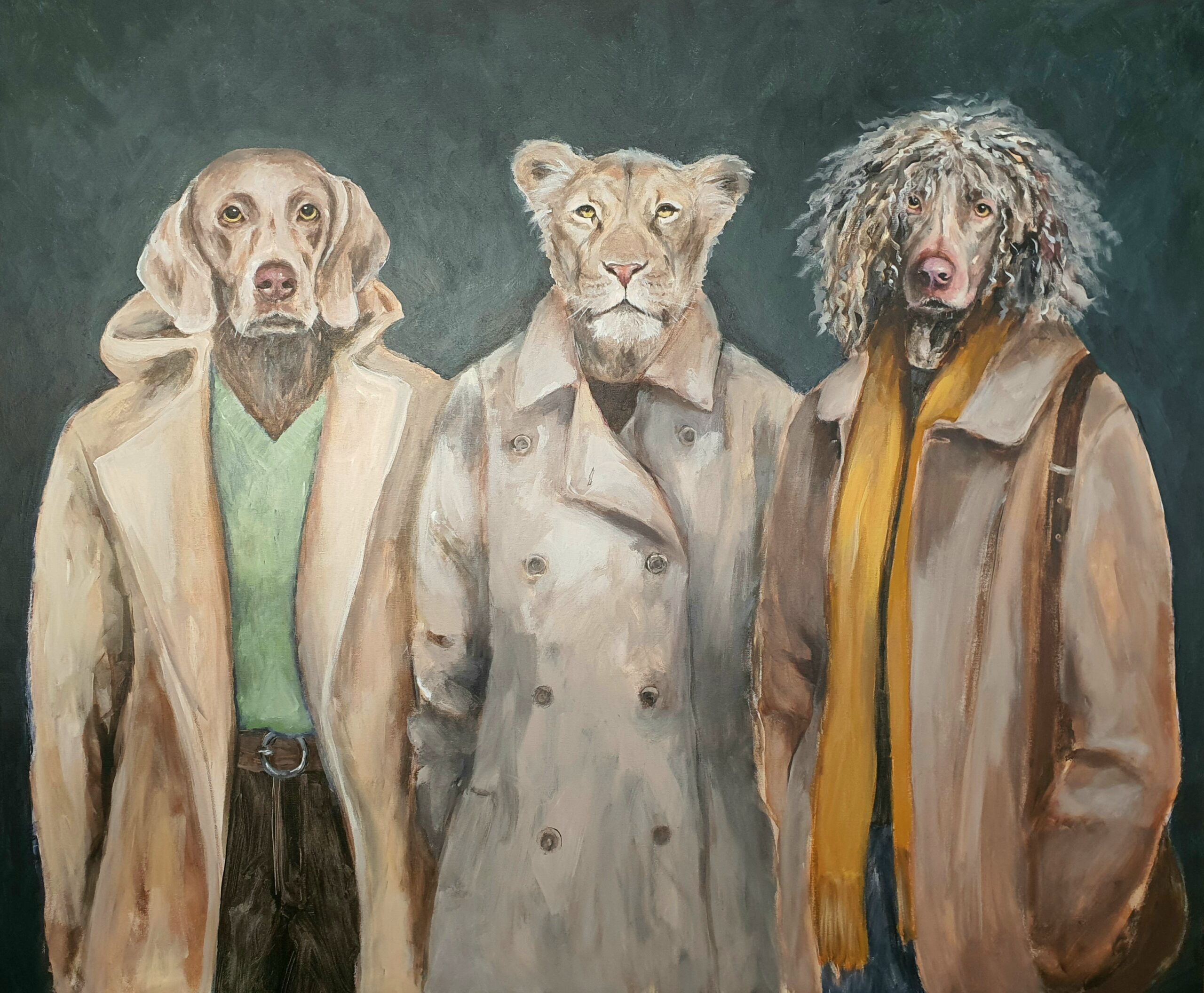 konstellasjon hund løve puddel frakk emmy harnes dyrebilde dyr i kunsten billedkunst figurativ kunst antrofomorfisme anthropomorphism eventyrlig